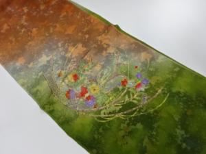 大特価品　未使用品　正絹　丹後ちりめん　汕頭蘇州刺繍　帯揚げ